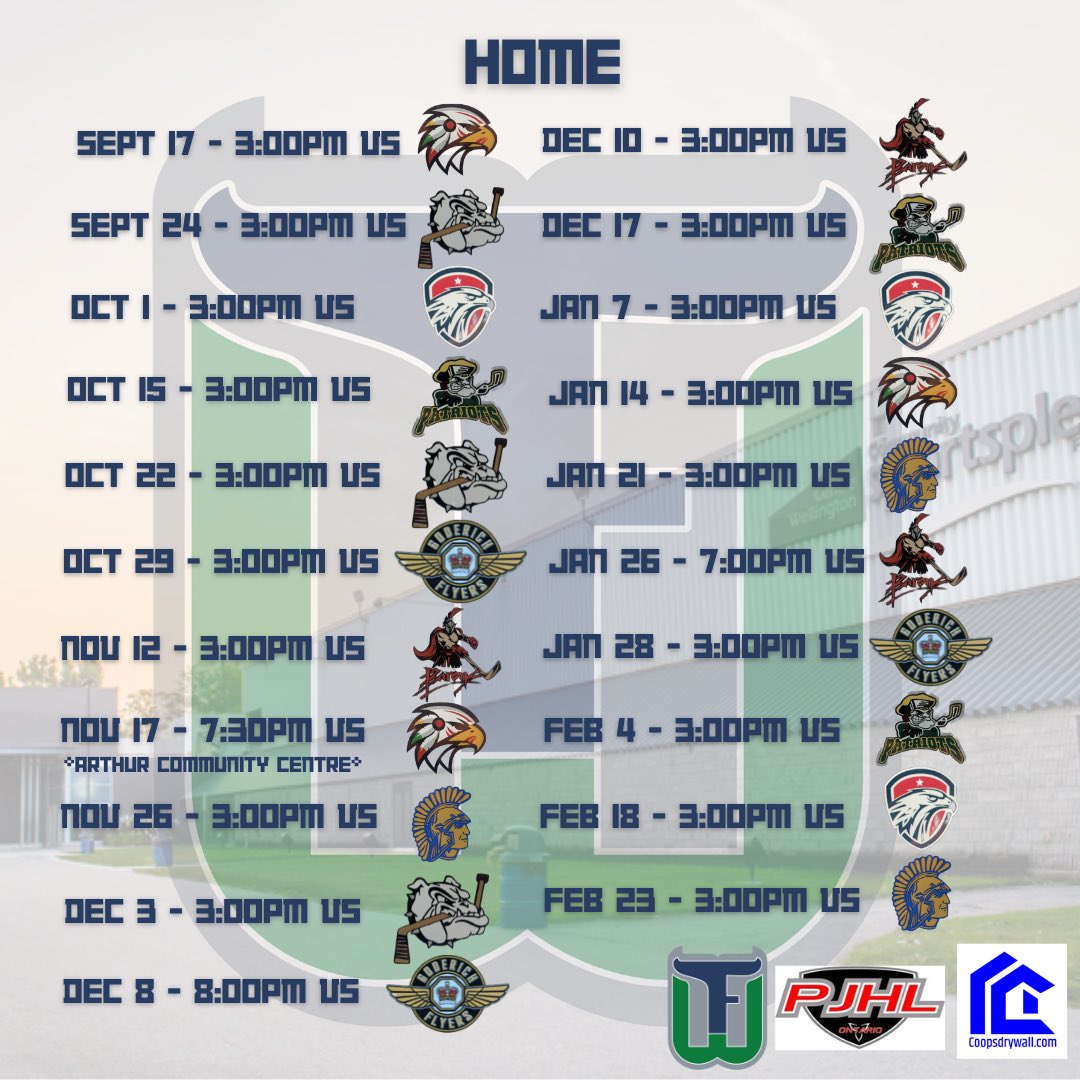 FergusWhalers's tweet photo. The 2023-2024 schedule has been released!  We battle each team in the conference 6 times!   

Join us on the road September 16th as we play our 1st Game in Whaler Franchise History.  September 17th is the date we have all had circled for a while - HOME OPENER!

#HailToTheWhale https://t.co/paW5Np8ISm