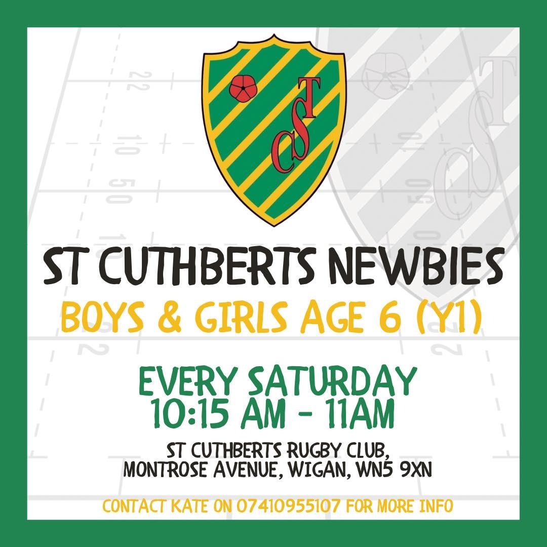 🏉WSC Newbies🏉
Do you have a little one who has just finished Y1 starting Y2 in September?
Bring them down to St Cuthberts Playing Fields on Saturday morning for their first Newbies session. With fixtures starting soon there has never been a better time to bring them along.
💚💛