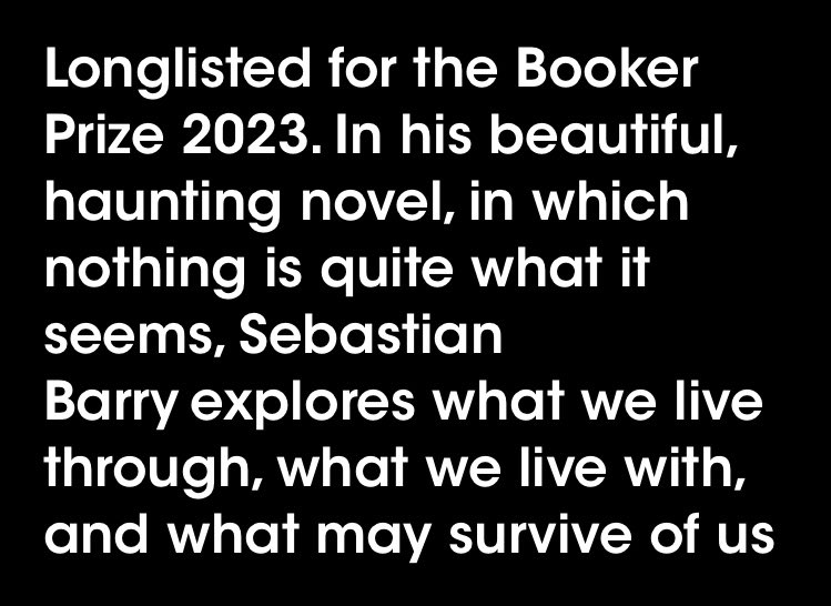 Vandaag bekend gemaakt: de longlist #BookerPrize 2023! Een van de gelukkigen: #SebastianBarry