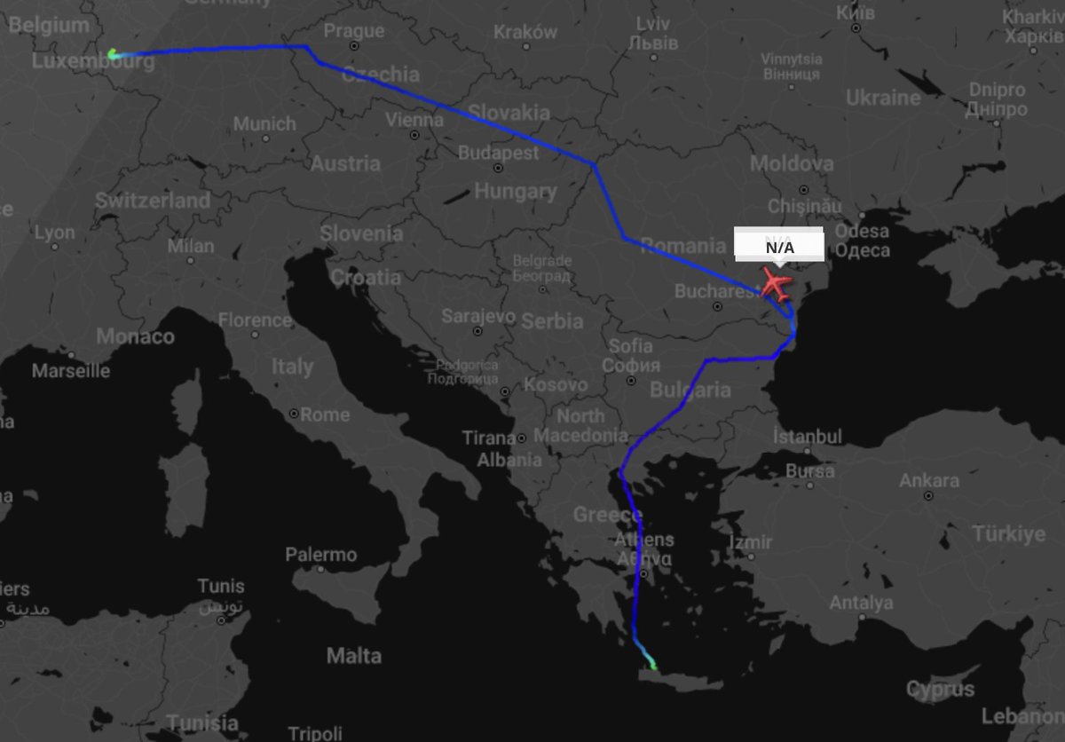 TheSnoopySnoop's tweet photo. Some AAR over eastern Romania
KC-135 #AE014C 63-8025 airborne from Spangdahlem possibly as #BART20 taking the lead on a thirsty P-8A Poseidon #AE67CA airborne from Souda Bay
#avgeek #planespotting https://t.co/iyevqV4MbS