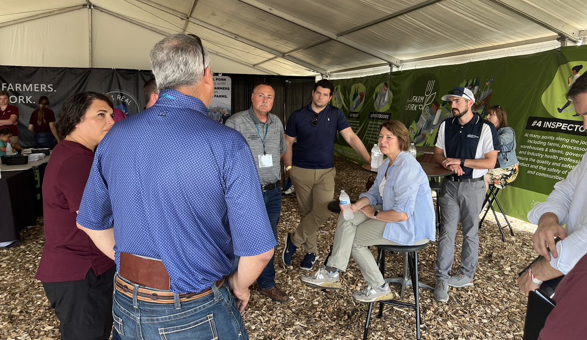 Farmfest 2023! Thank you <a href="/amyklobuchar/">Amy Klobuchar</a> for stopping by our booth and engaging in conversation with MN pork leaders.