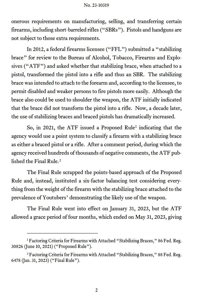 gunpolicy's tweet photo. FPC WIN: The Fifth Circuit has ruled that we are likely to win on the merits of our APA claim against the ATF's pistol brace rule, and has remanded the case to the district court with instructions to reconsider our motion for preliminary injunction: https://t.co/fCCmBeqt30 https://t.co/NYvn7pDB98