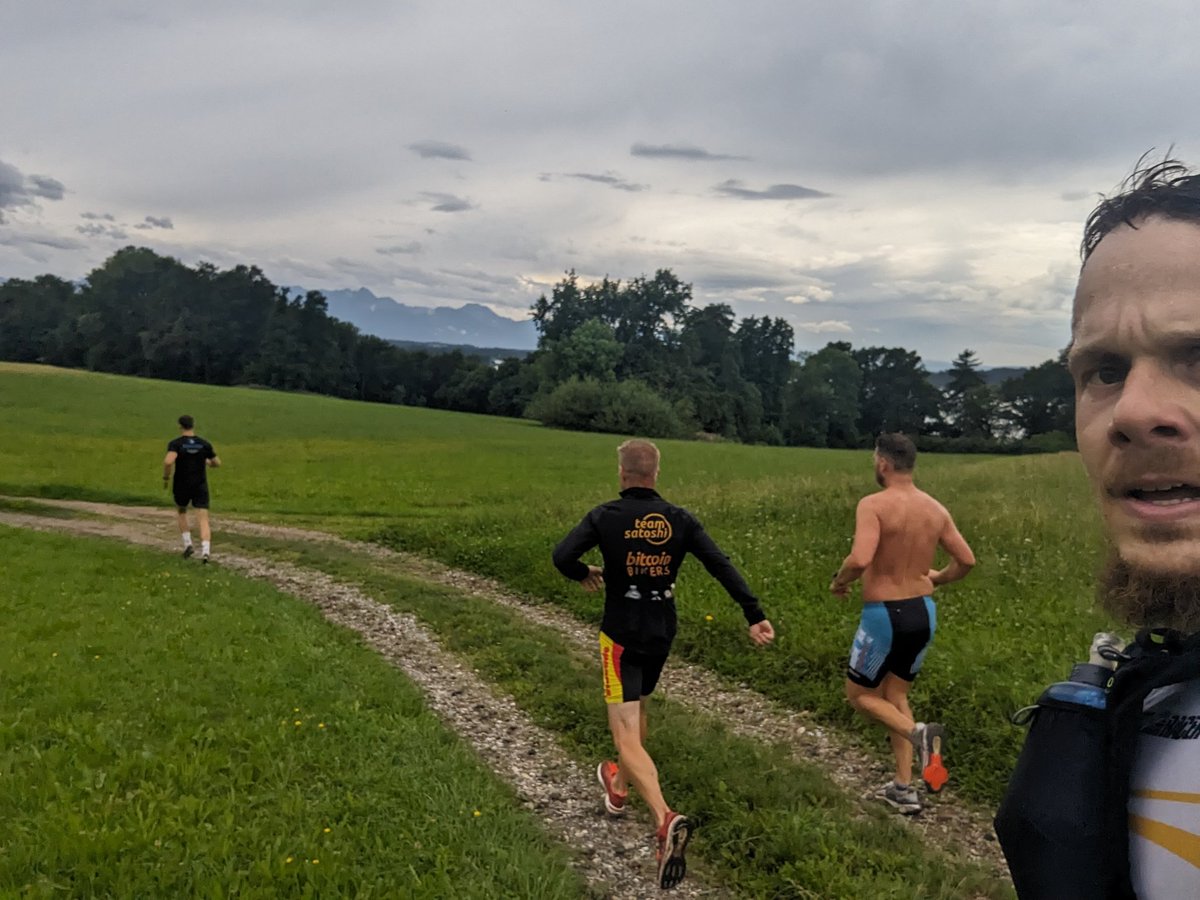Vitus_Ze's tweet photo. Today's #satoshifreeathlon was an amazing sports day again. 
Celebrating UASF with a group of fitcoiners. :)

Some original PoW.
About 1,3 km swimming, 12,5 km running and 50 km cycling.

Here's some impressions 1/3 https://t.co/UEJtWMeSMz
