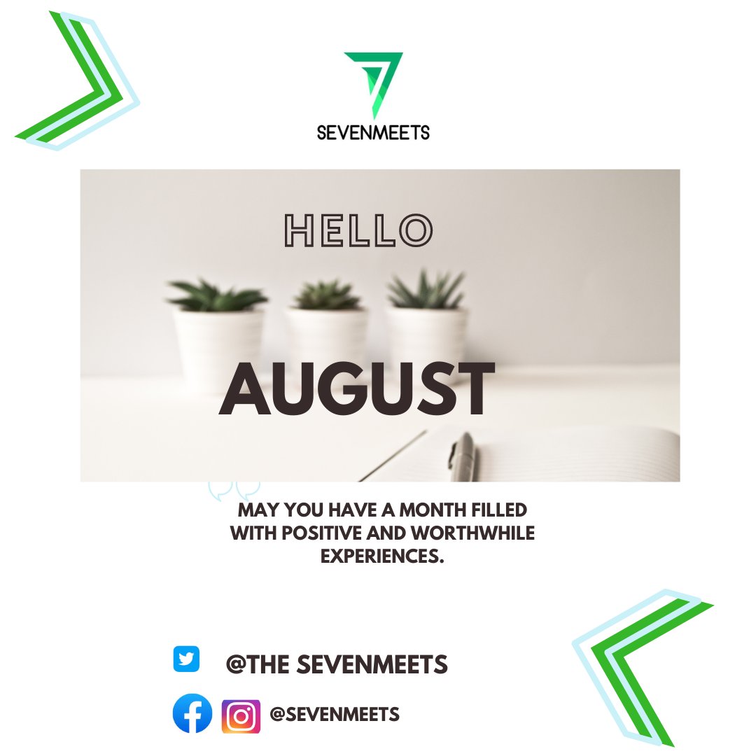 TheSevenmeets's tweet photo. Happy new month!

Wishing you a month filled with positive and worthwhile experiences.
.
.
#newmonth #August #freelance #sevenmeets #skills #professionals #jobs https://t.co/DdJuGqMGkU
