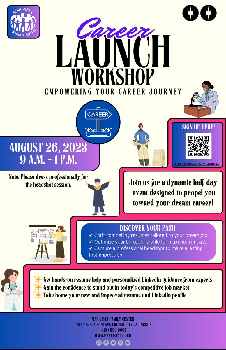 marvistafc's tweet photo. Join Us for a Career Workshop! 🤩📝 
• August 26, 2023 
• 9AM - 1PM
• Sign Up Here! 📲 https://t.co/uvJKHruFyu https://t.co/lPYRU7MmtU