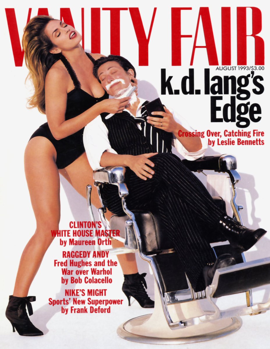 30 years ago today. k.d. with @CindyCrawford, photo by @herbritts for @VanityFair Read the article: vanityfair.com/style/1993/08/… - k.d. mgmt
