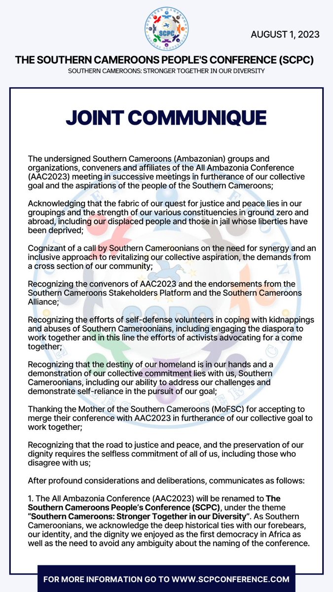 Southern Cameroons Stakeholders' Platform tweet media