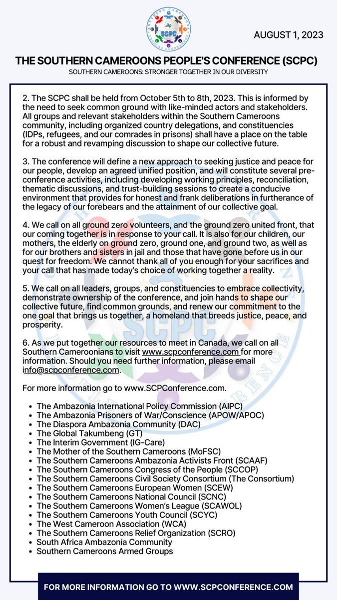 Southern Cameroons Stakeholders' Platform tweet media