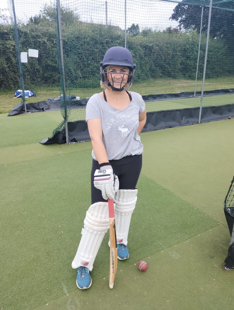 My new found love - I absolutely love playing cricket! First time facing a 50mph ball tonight! 🏏 #womenscricket #cricket