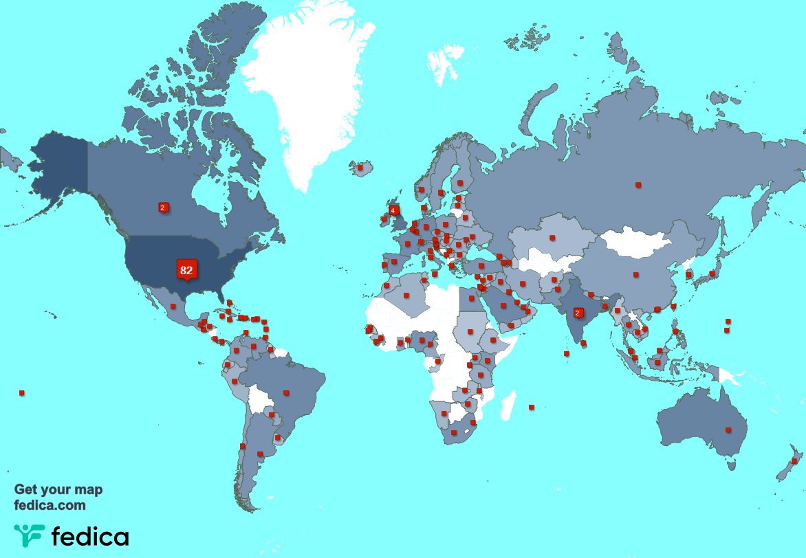 Special thank you to my 41 new followers from Mexico, and more last week. fedica.com/!trip_elix