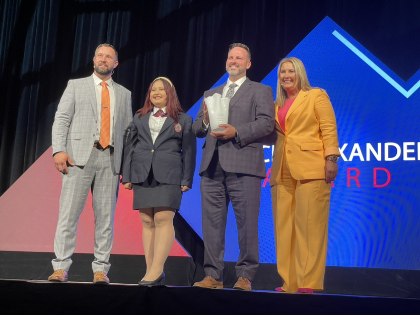 okcareertech's tweet photo. Congratulations to Jeremy Cowley @MetroTechOKC, winner of the Arch Alexander Award! #OKSummit23 #OKCareerTech https://t.co/VxR8NE8QC9