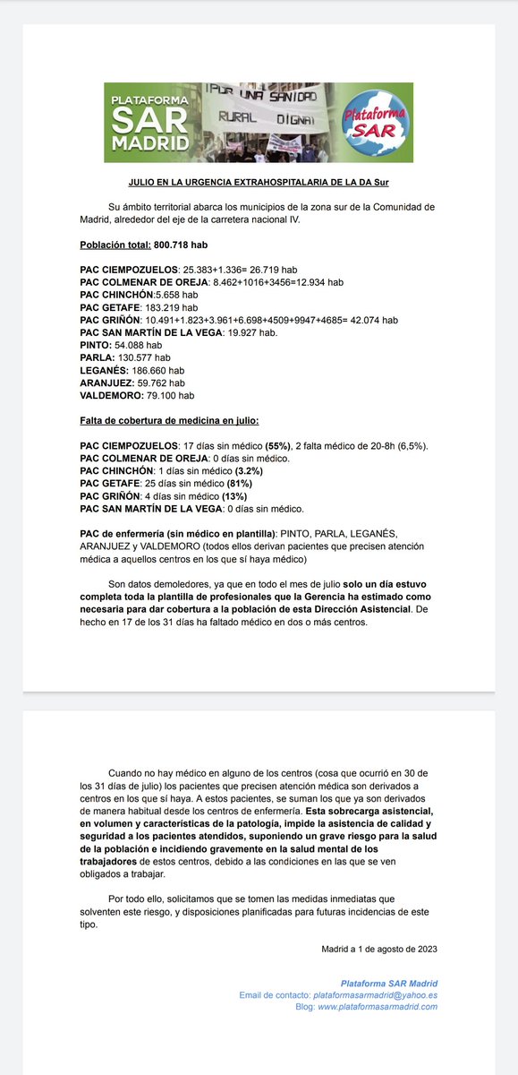 Inma761's tweet photo. Un servicio como la Atención Rural Sanitaria q funcionaba aceptablemente bien tras la remodelacion impuesta por @IdiazAyuso está desmantelado...
Son fachas SI... Pero NO, no saben gobernar...
Y quieren ponerla algunos a nivel Nacional... 😬
Mejor aislen Madrid cómo sea!!! 😅 https://t.co/zyMHrTPfHn