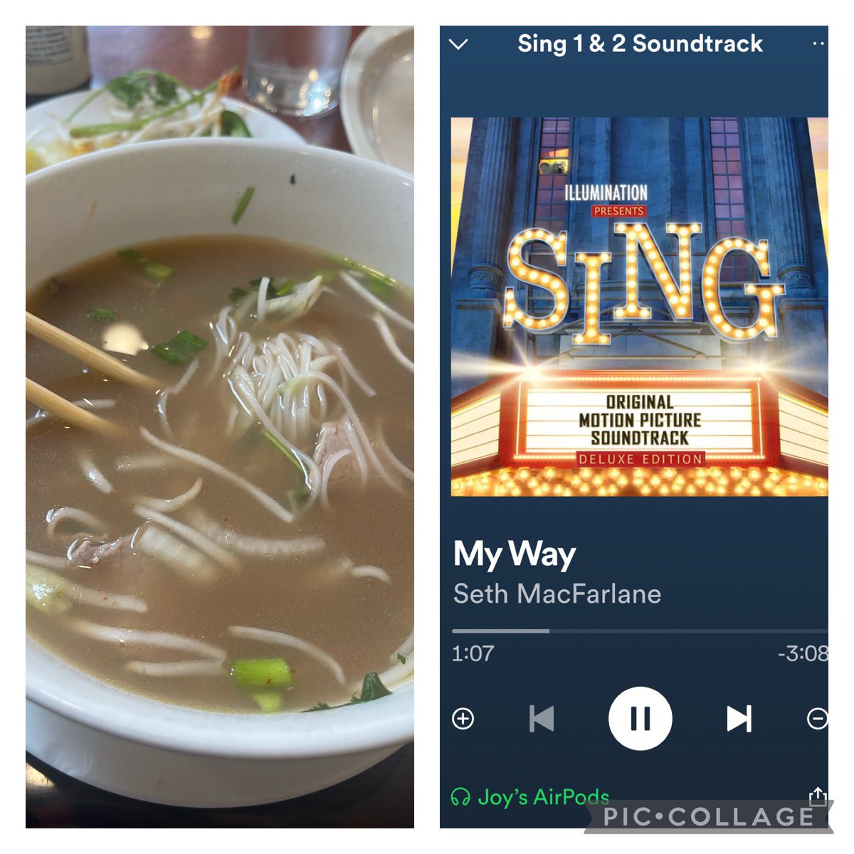 joyeebel's tweet photo. don’t mind eating alone. I am an introvert after all.But today felt like I was dragging myself to go and eat.I hid my discomfort  my tucking myself away in a corner spot.
As I was slurping my pho away, “My Way” by Frank Sinatra played. Papa’s  favorite, as if to say I’m here”.😭 https://t.co/5RHSyrgaaz