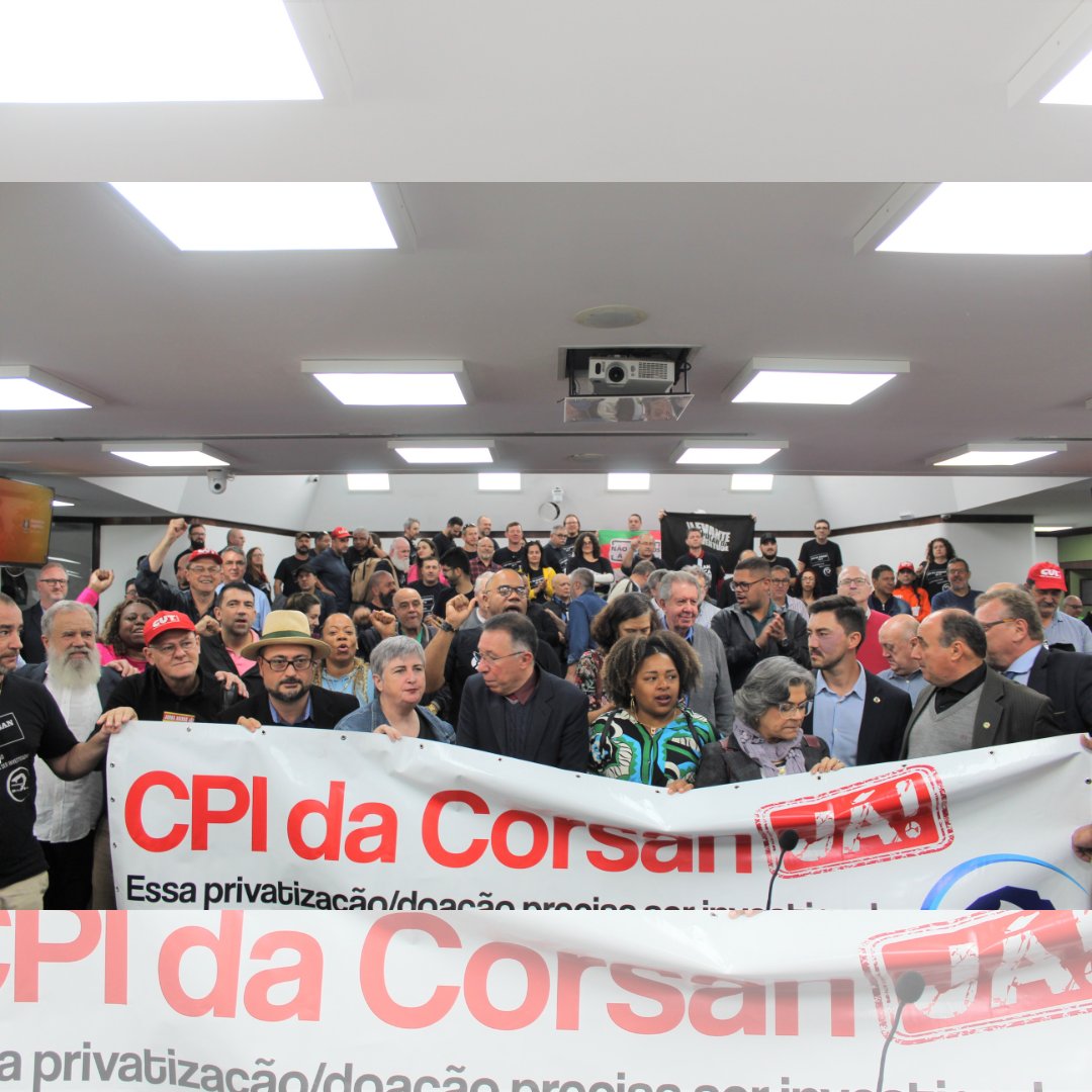 Sintec_RS's tweet photo. Na tarde desta terça-feira, 1, o SINTEC-RS participou da plenária unificada ‘Privatização da CORSAN: incompetência ou corrupção?”, com sindicatos e as bancadas do PT, PCDOB e PSOL, para tratar da privatização da CORSAN. Saiba mais em https://t.co/uXlsi4NAlJ #sintecrs https://t.co/eKIFr5JvDe