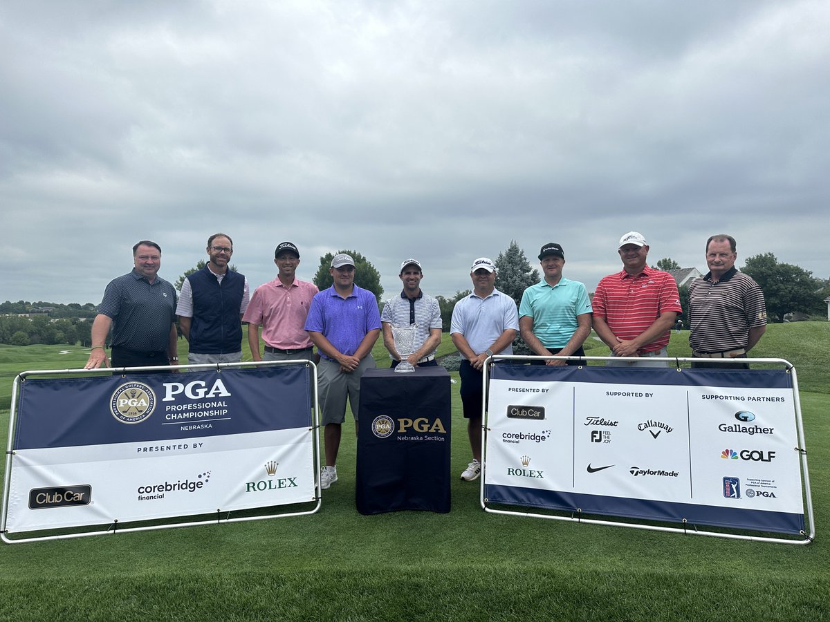 NebraskaPGA's tweet photo. Congrats to our national qualifiers! 👏 

1️⃣ @AndrewStormgolf 
2️⃣ @brothernugget 
3️⃣ @NWander1 
4️⃣ @JayCottam 
5️⃣ Steve Friesen
6️⃣ @Golf_RV 

This group will tee it up in the 2024 @PGA Professional Championship next Spring at the new PGA Frisco property! Thank you to all of our partners that all make this event possible. 🙌