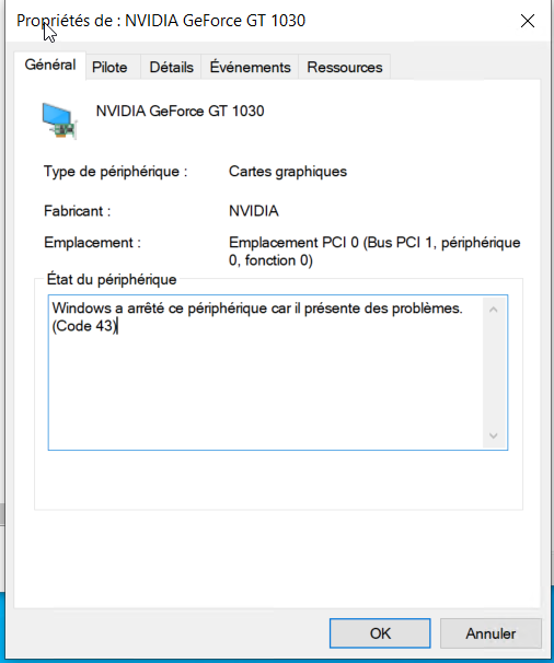Issa201735's tweet photo. #proxmox #bug #GTX1030 #code43 #windows10 #gpu #passthrough
How fix this error ? How make it works ? @TProxmox 
please https://t.co/TJg0SnVXpn