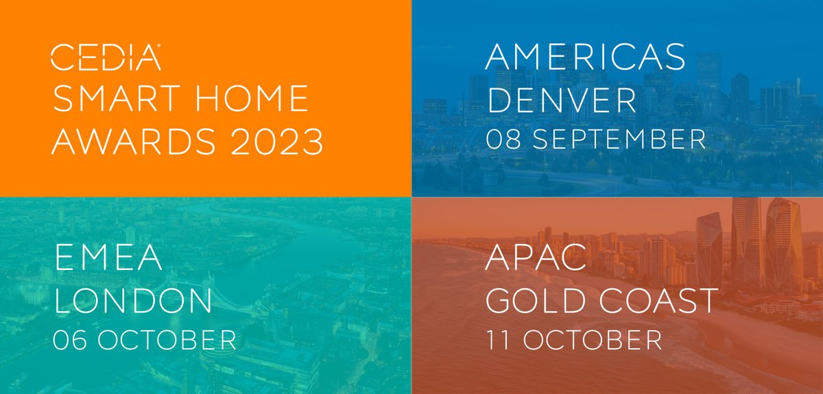 Congratulations to the global finalists for the 2023 CEDIA Smart Home Awards! 👏

Twelve different countries are represented in this year's group. We look forward to honoring them at the regional ceremonies this fall.

And the finalists are...bit.ly/45aakud