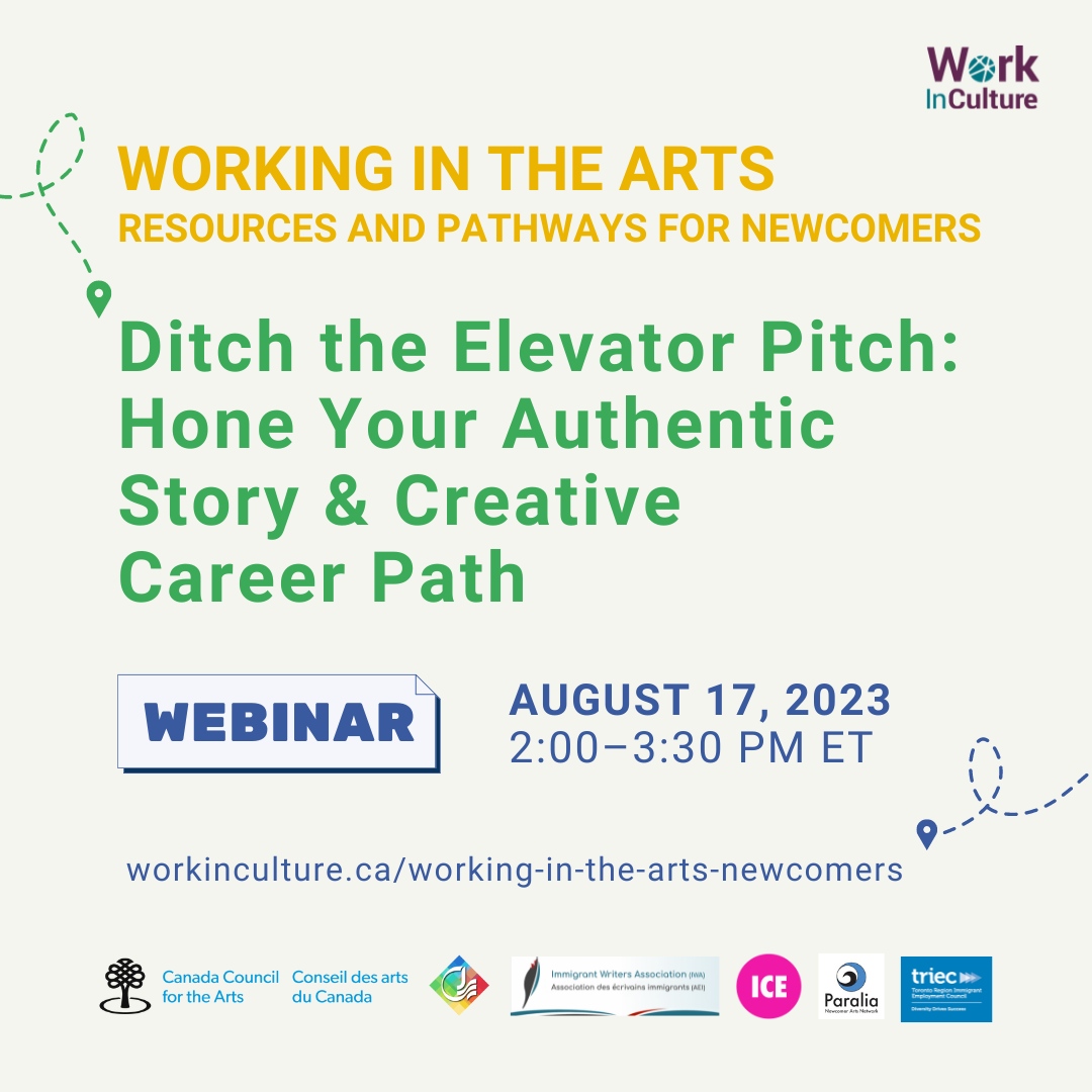 As a career coach, <a href="/XieBetty/">Betty Xie</a> helps creatives build the dream career that matters to them! Find out how developing an authentic story about yourself can benefit your creative career in a free workshop for newcomer creatives on Aug 17: eventbrite.ca/e/ditch-the-el… #WICWorkingInTheArts