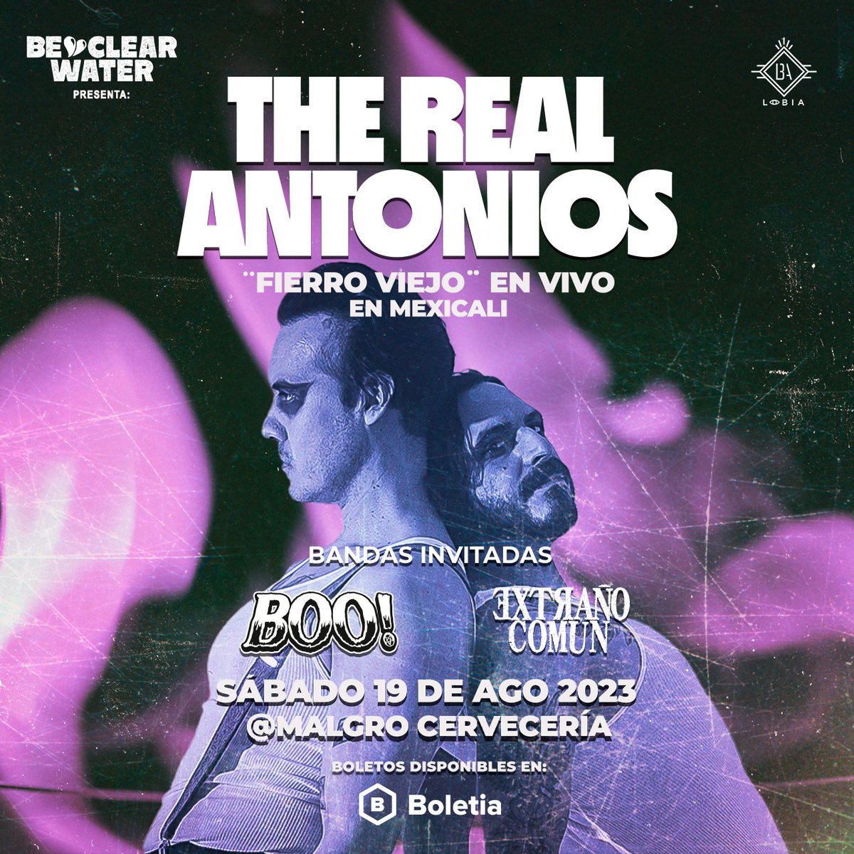 Lobia_'s tweet photo. 𝐌𝐄𝐗𝐈𝐂𝐀𝐋𝐈 📷 𝐔𝐋𝐓𝐈𝐌𝐎𝐒 𝐁𝐎𝐋𝐄𝐓𝐎𝐒 disponibles para el concierto de The Real Antonios en Malgro Cervecería. Disponibles en: Boletia https://t.co/0eLw45Ofgp Cupo limitado. Bandas invitadas: BOO! y Extraño Común.
Evento patrocinado por: Be Clear Water https://t.co/gSDYTdyNCY