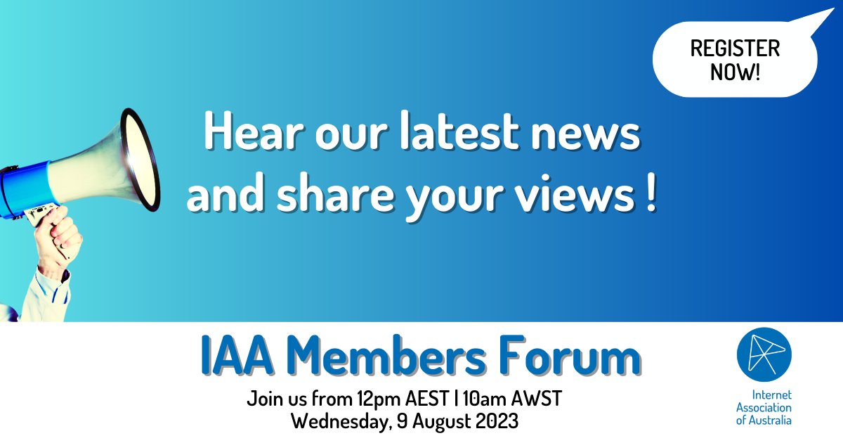 iaa_limited's tweet photo. IAA Members register now for the Members Forum to ask us questions and hear our latest news. Complete the pre-event survey to shape the discussion.

Date: Wednesday 9 August 2023
Time: 12pm AEST | 10am AWST 
Venue: Via Zoom 
Registration: IAA Member Portal
https://t.co/bnJ1TSu4og https://t.co/wREHxJ5hb5