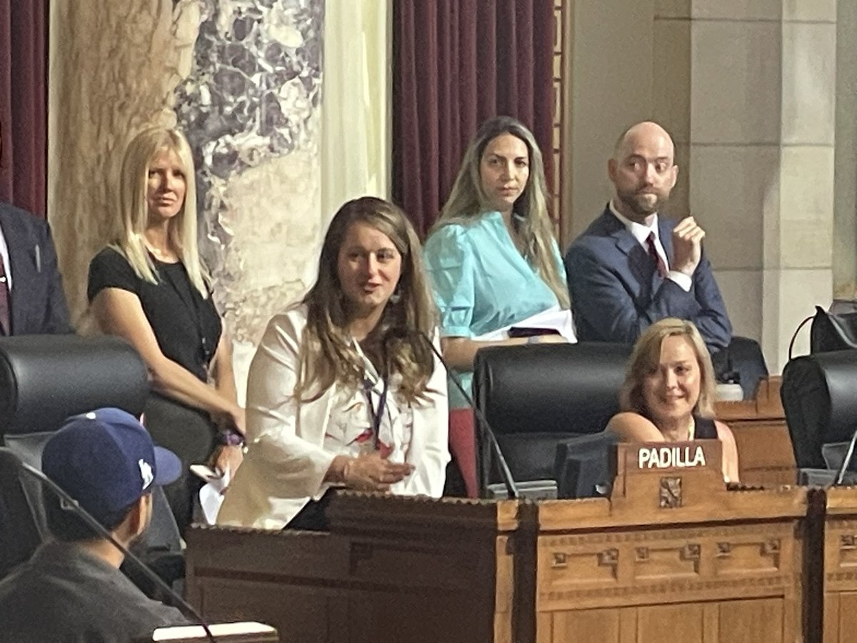 SteveBinLA's tweet photo. LA City Council formalized the election of Imelda Padilla today for CD 6.  She looks great and very confident seating at the “horseshoe” in City Hall with good words delivered by her fellow Council members &amp; greeting by Cong. Tony Cardenas.  Congrats!! @ImeldaPad @RepCardenas https://t.co/j1pfHb3IEm