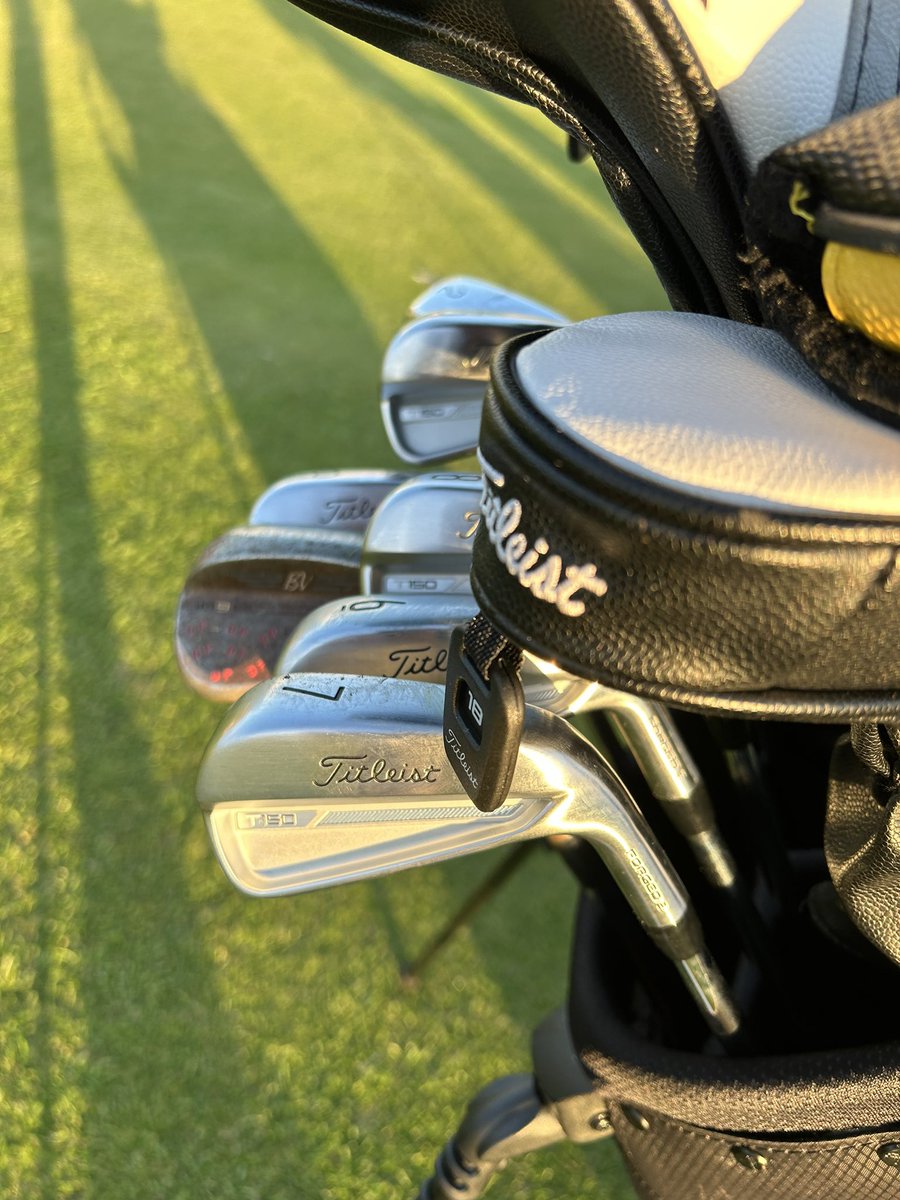 First wee hit with the gorgeous new <a href="/TitleistEurope/">Titleist Europe</a> @titleistukireland T150 irons. Look and feel fantastic. No1 brand for a reason. Cheeky wee 29 on the front!! Thanks for the support and love being part of The TTSA program <a href="/mikeybaxter87/">Michael Baxter</a> <a href="/GraemeNoblett/">Graeme Noblett</a>