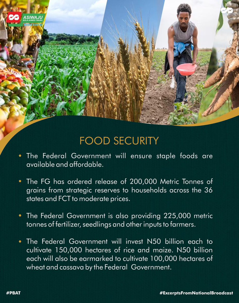 Voluwaseun1's tweet photo. Excerpts from the National Broadcast by President Bola Ahmed Tinubu @officialABAT , GCFR, on current economic challenges. #pbats https://t.co/PkbTucNduk