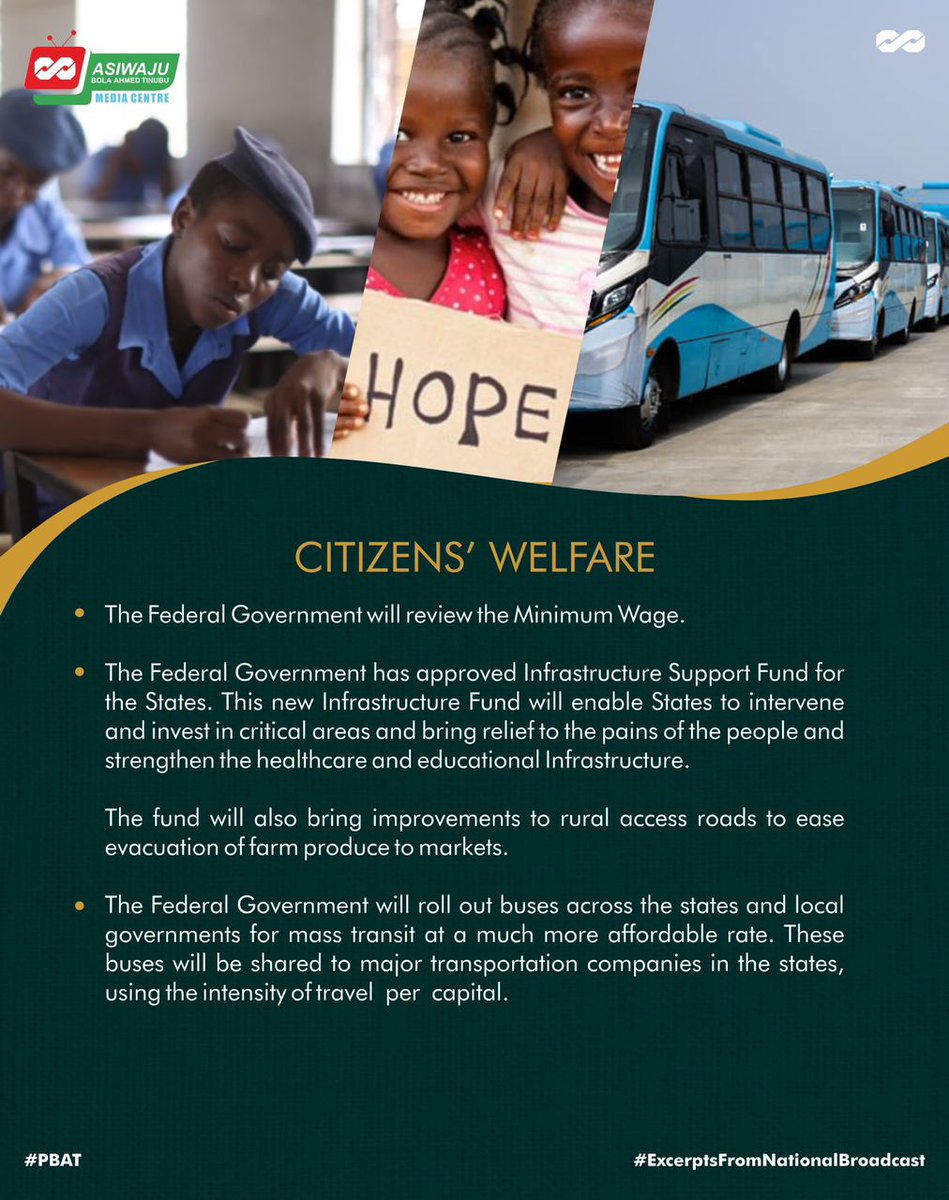 Voluwaseun1's tweet photo. Excerpts from the National Broadcast by President Bola Ahmed Tinubu @officialABAT , GCFR, on current economic challenges. #pbats https://t.co/PkbTucNduk