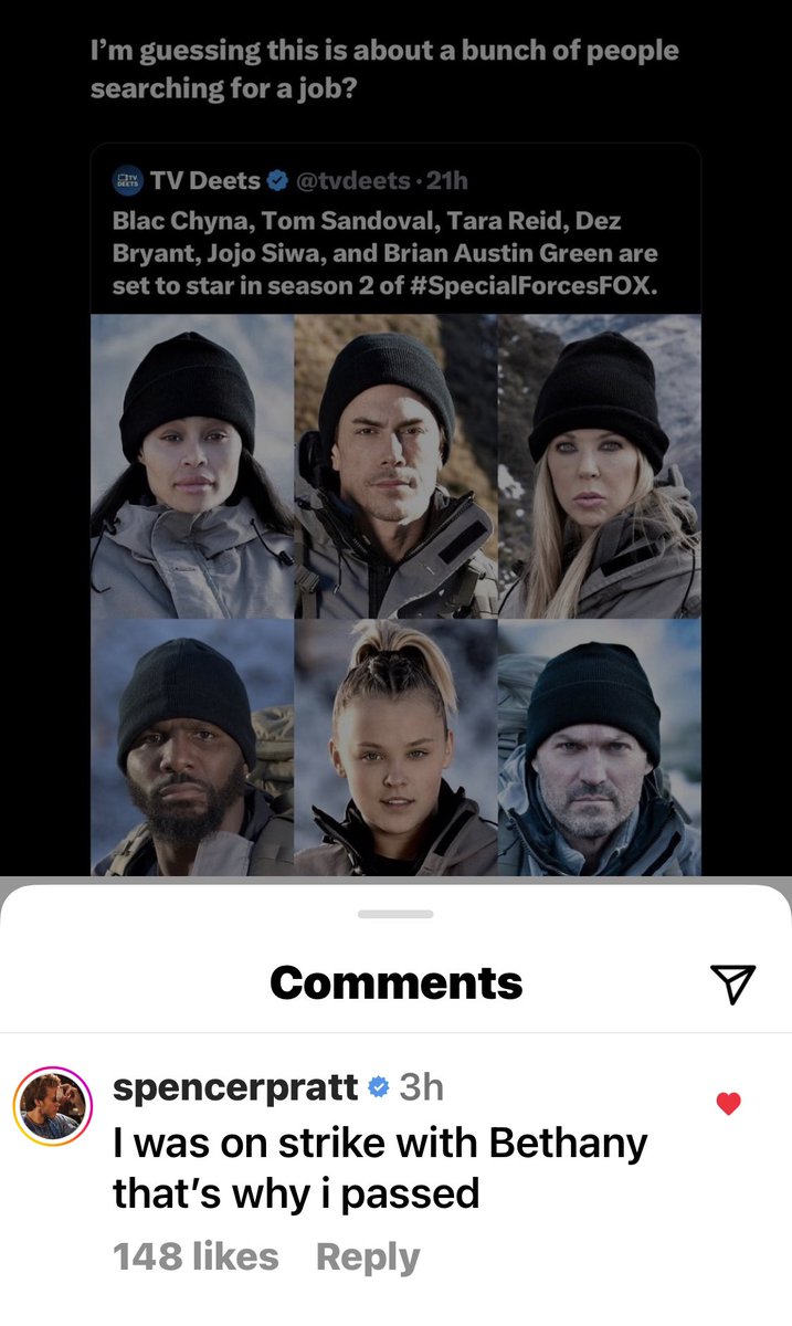 Would anyone else have loved to see Spencer Pratt in the mix? (But totally respect his stance💪🏻)