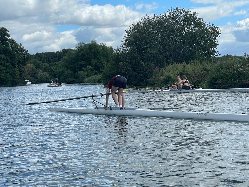 The sun finally shines for the Shiplake College Rowing Camp. Perfect for skills and drills 👌