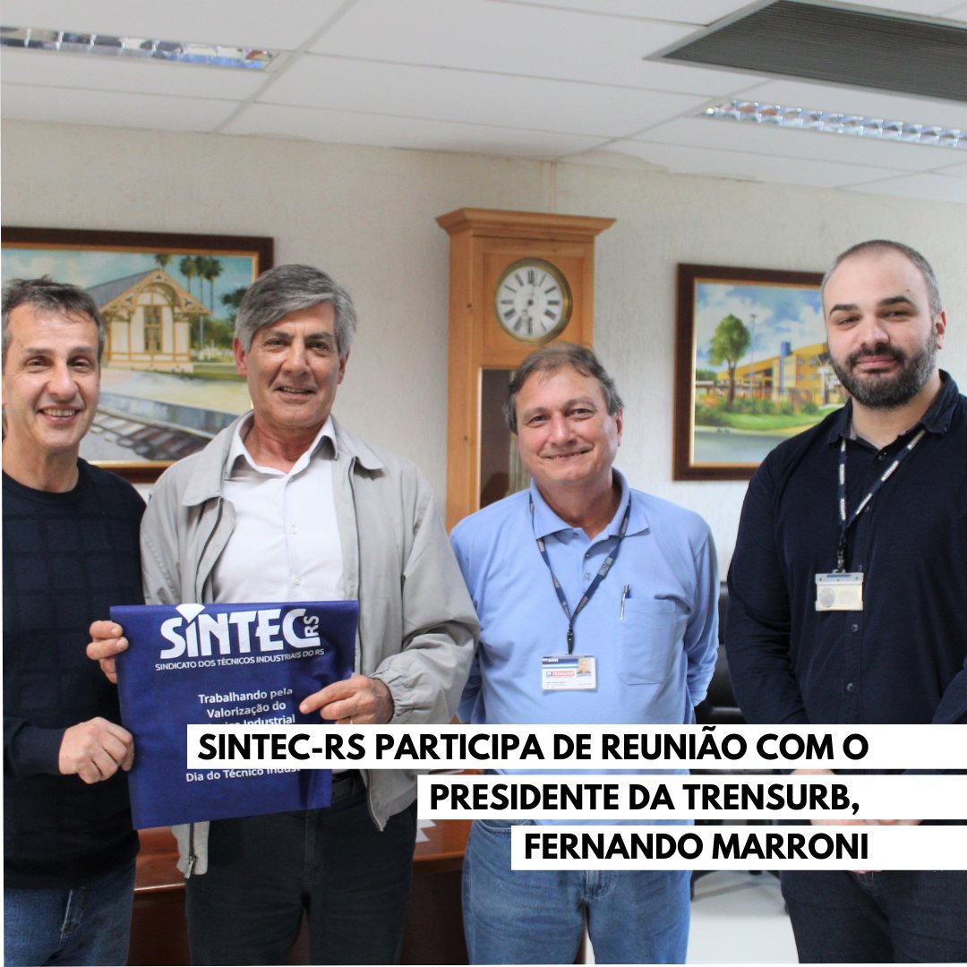 Sintec_RS's tweet photo. Na tarde desta terça, 1, o SINTEC-RS participou de reunião com o presidente da Trensurb, Fernando Marroni, para tratar de assuntos de interesse da categoria. Saiba mais em https://t.co/BcdYbqIojA #sintecrs #sindicato https://t.co/3d2XvUGpGL