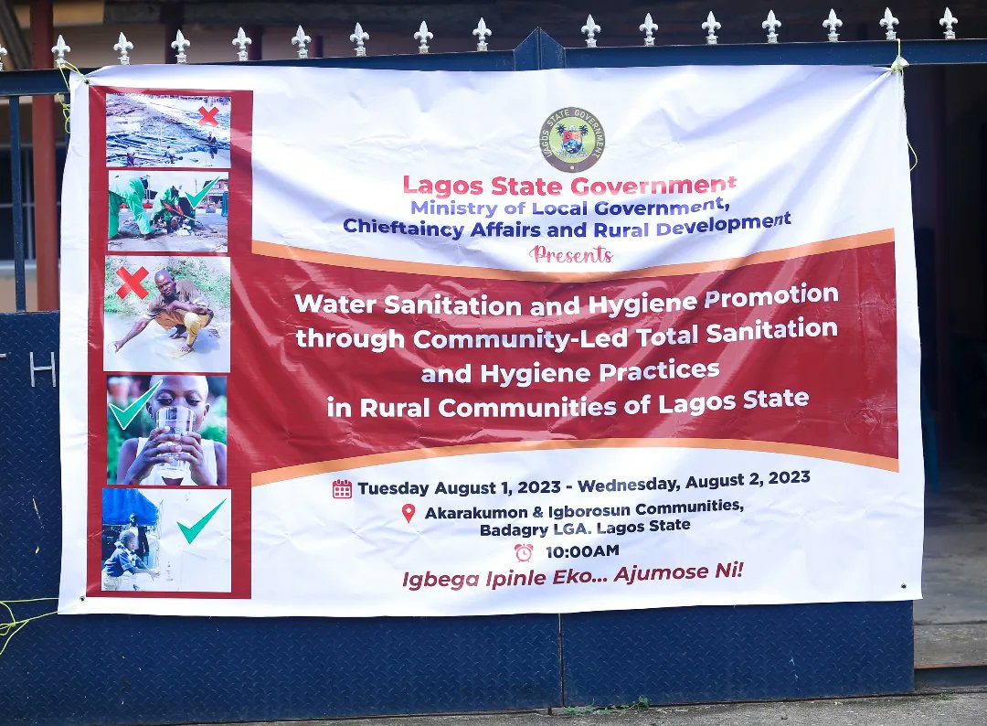 mlgca_lasg's tweet photo. Earlier today, the Ministry of Local Government, Chieftaincy Affairs & Rural Dev., through the Technical Services Dept held a sensitisation programme on Water Sanitation for residents of Akarakumon Community in Badagry LGA.
#ForAGreaterLagos
#IgbegaIpinleEko
#AjumoseNi
#mlgca https://t.co/VtIhIYJZRH