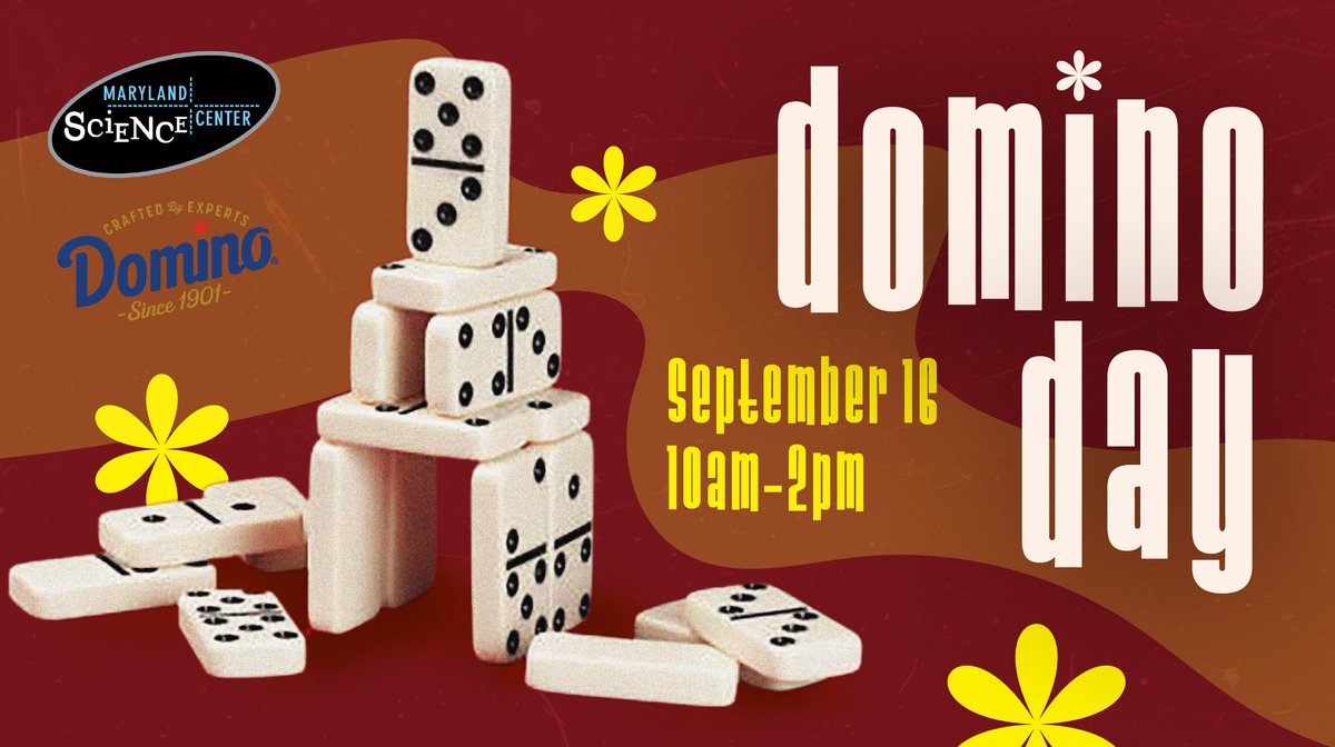 MDScienceCenter's tweet photo. An enormous domino build will soon be taking over the lobby floor of the Maryland Science
Center! This year the domino display will form a mesmerizing variety of patterns and effects all centered around the theme:US National Parks!
https://t.co/RCx76FJcjD
#LetsScience https://t.co/6DiJp8hgT9