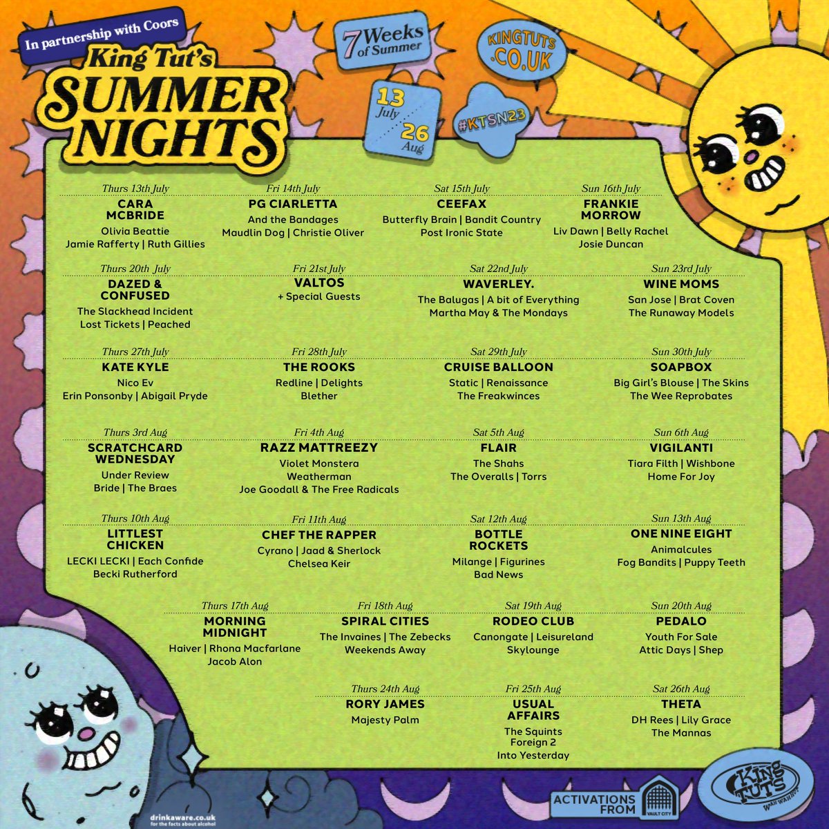 Couple of gigs for us this month. 

Firstly we are playing Party at the Palace on Sunday 13th.

After that, we headline the iconic <a href="/kingtuts/">King Tut's Wah Wah Hut</a>.

It’s our first time at both and we couldn’t be more excited for them. 

Grab your tickets here 🎟️; linktr.ee/usualaffairs