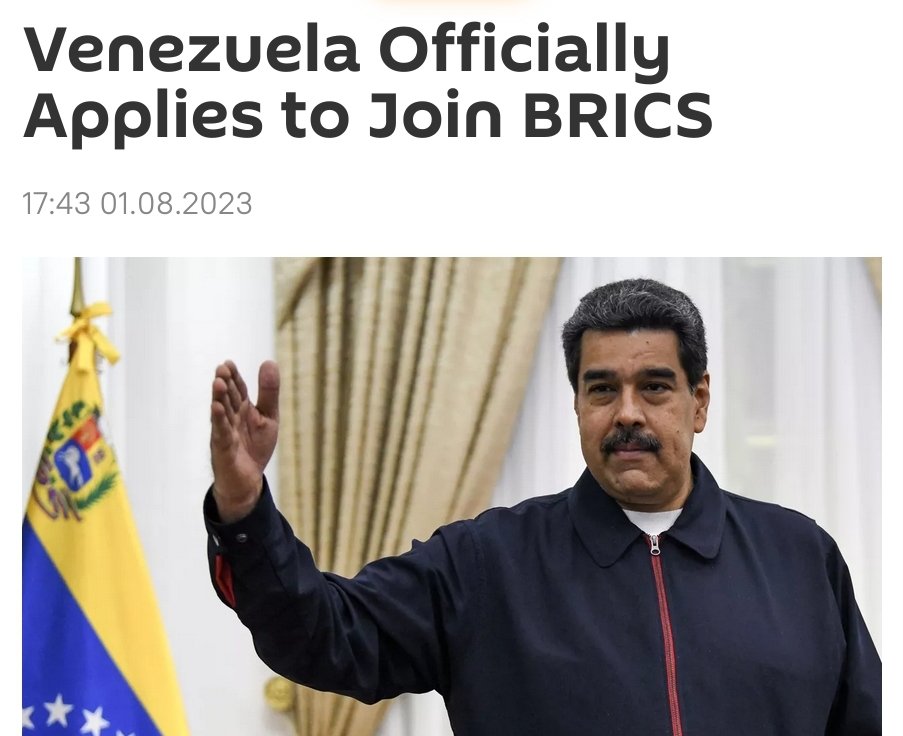 upholdreality's tweet photo. Venezuela officially applies to join BRICS https://t.co/fEtjA9bPd2