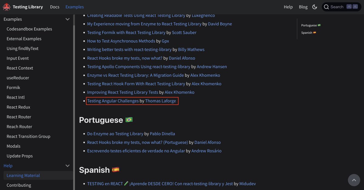 laforge_toma's tweet image. My #angularChallenges is now part of the Testing Library official documentation. 😍 Thanks @tim_deschryver 🤝
If you want to practice and improve your testing skills, you should definitely try out those challenges. 🚀
github.com/tomalaforge/an…