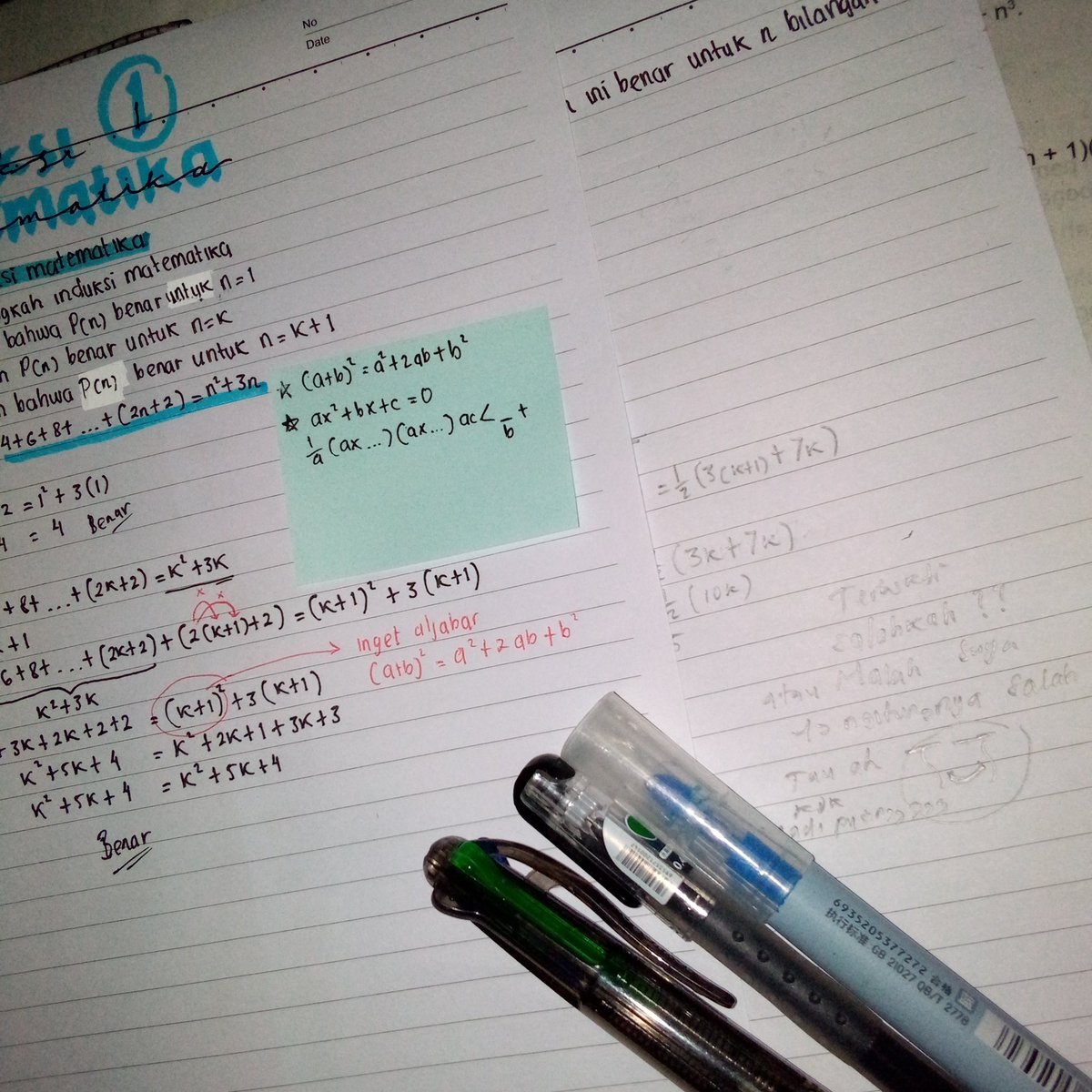 Ans07L's tweet photo. 📚 Ica's progres
Rabu, 02 agustus 2023

belajar mtk soalnya nanti pelajaran mtk jadi belajar dulu biar gak kosong² amat niee brain, ngerti siee pas nonton vid penjelasannya tapi pas nyobaa Latsol kokk....😭 it's oke gak papa icaaa😌👌 https://t.co/uehRlVaqGj