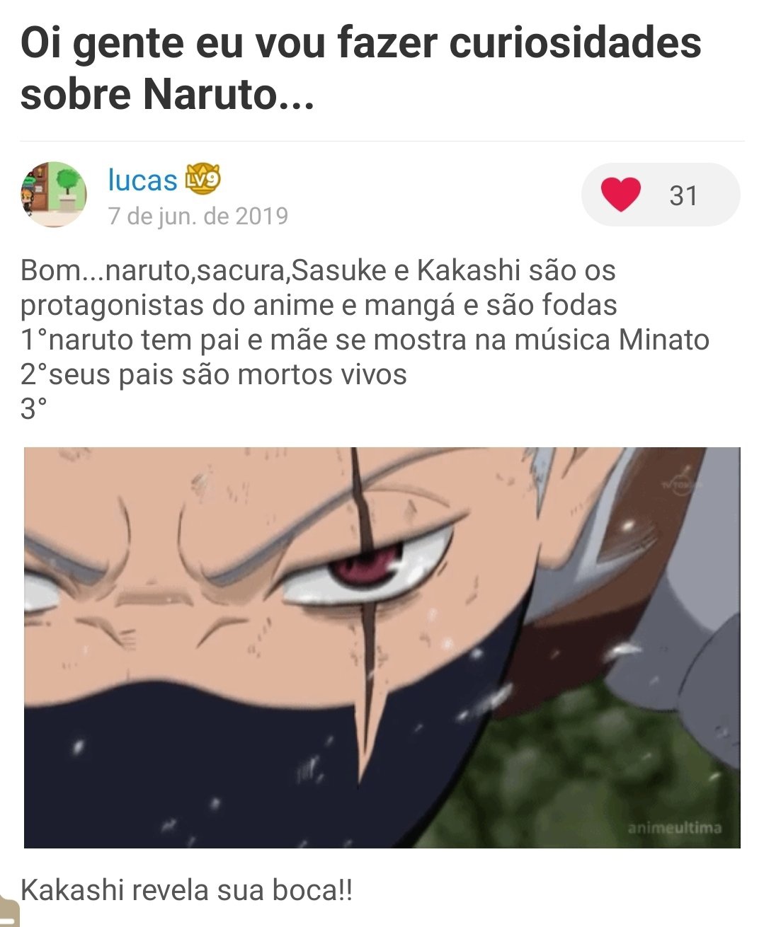 por que o amino ainda existe? on X: essa aqui é pros fãs de naruto  😎😎😎😎😎  / X