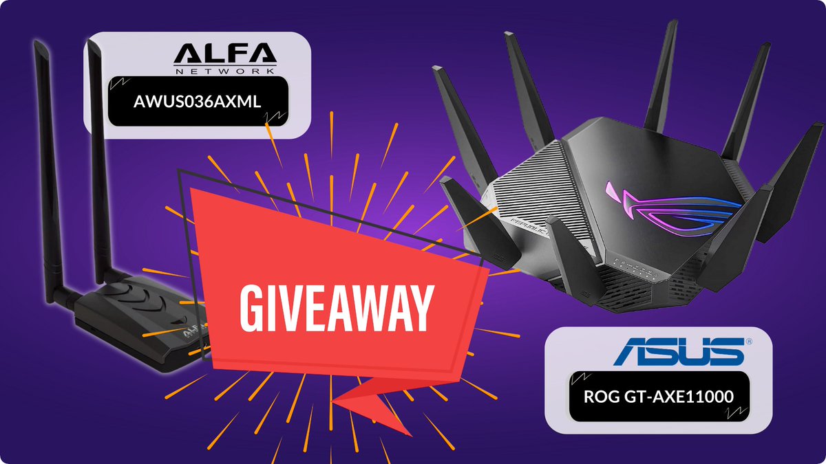 Rokland's tweet photo. Hey guys! We are giving away an ASUS AXE11000 gaming router and ALFA AWUS036AXML used in our most recent speed test video!!

See full details at https://t.co/HqeDxUUPBo https://t.co/m87wthSpMh