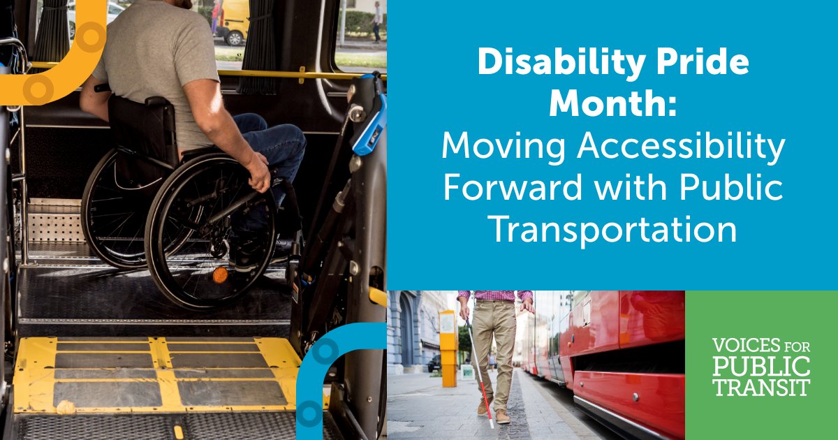 As we reflect on Disability Pride Month, #Voices4Transit is highlighting the role #publictransit plays in providing more accessible transit options! When we invest in public transit, we invest in the inclusion of everyone in our communities. Read: bit.ly/3QijSPP #ADA33