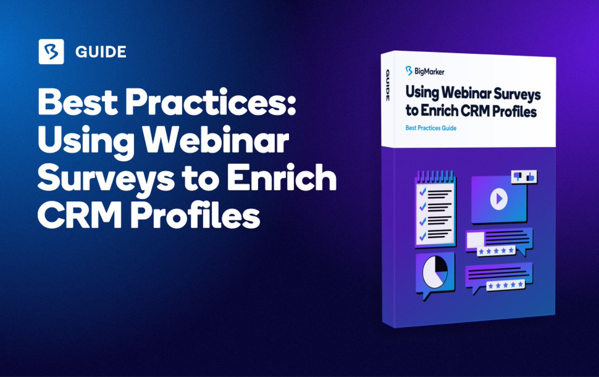 Boost your CRM profiles with valuable insights from webinar surveys! This guide reveals the best practices for designing and implementing effective surveys that will help you assess and understand your prospect’s interests, preferences, and needs.

get.bigmarker.com/resources/usin…