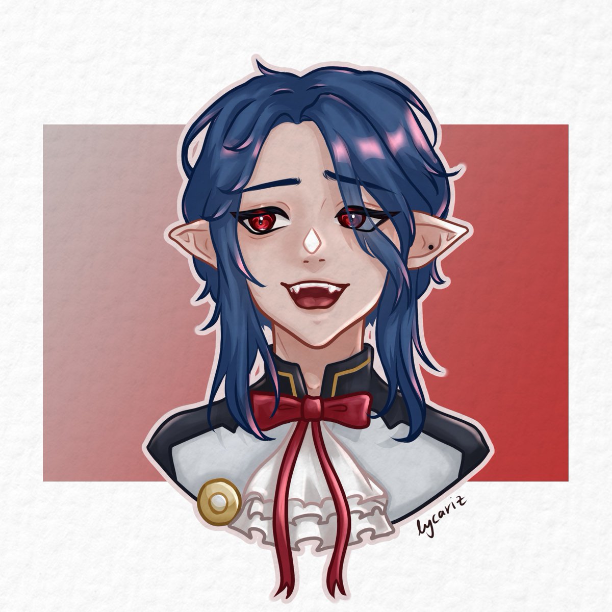 lycariz's tweet photo. the four horsemen of having blue hair and red eyes🌹

#artfight2023 #artfight https://t.co/OGrwKE8dQf