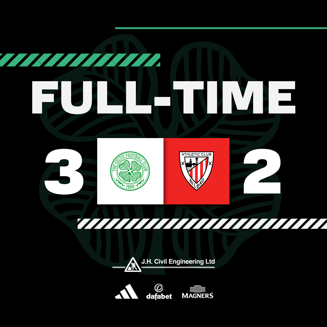 CelticFC's tweet photo. Victorious at Paradise as the James Forrest Testimonial ends 3-2 to the Hoops 🙌

Best of luck for the season ahead, @AthleticClub 💚❤️

#CELATH | #COYBIG🍀 https://t.co/6MsOSry1JO