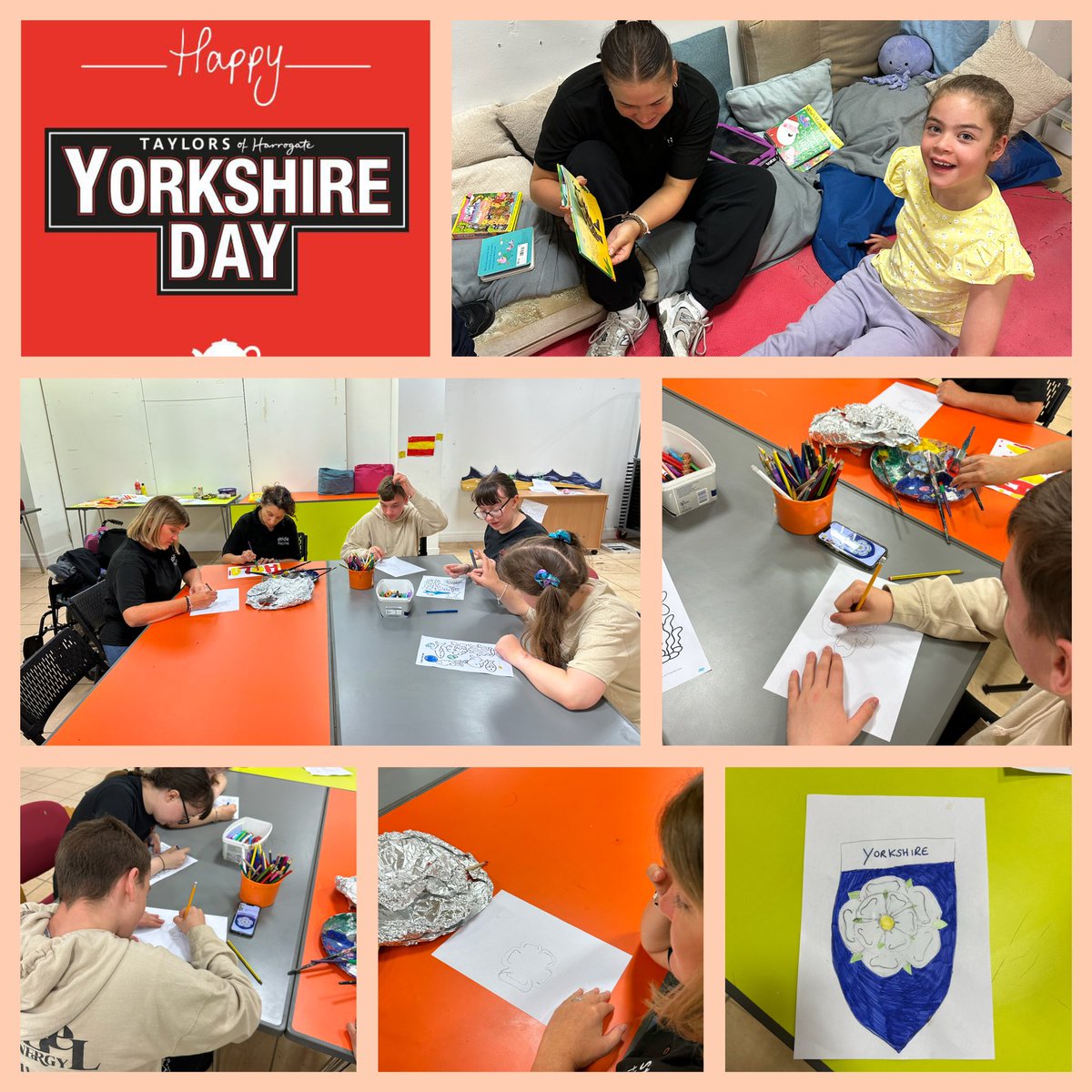 stridetheatre's tweet photo. Ey up! 
Today at Wakefield Playscheme we celebrated Yorkshire day! Our young people enjoyed creating their own version of the Yorkshire haka, using famous Yorkshire sayings 🔵 ⚪ 🟡Can you recognise any?🤔
#TEAMSTRIDE 🎭 https://t.co/2OCSZg53OM