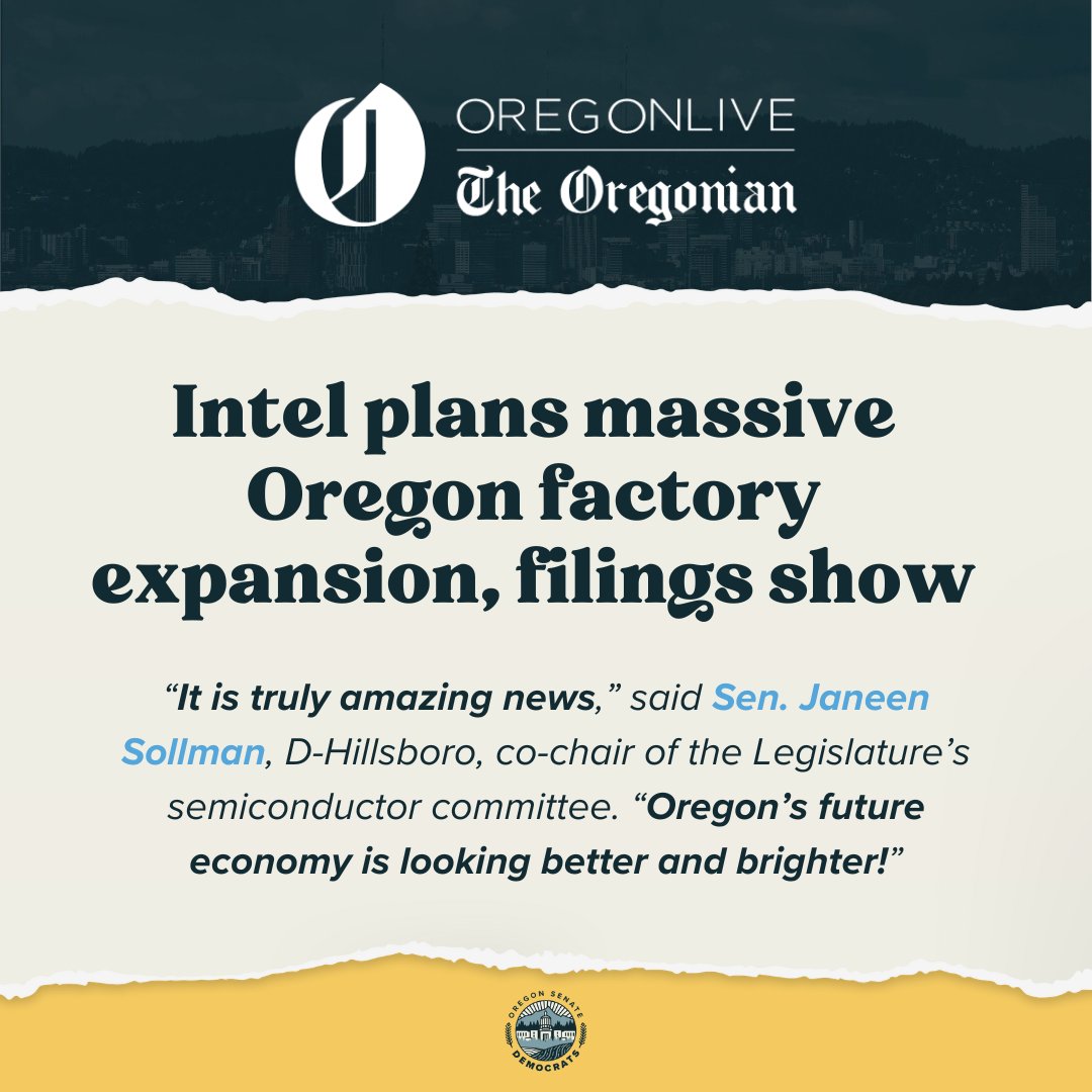 This is a big win for Oregonians! 

We're creating new jobs for working families and competing in the most important manufacturing industry in the 21st Century. #orpol #orleg

Read more from <a href="/Oregonian/">The Oregonian</a> ➡️tinyurl.com/2p8stwwe