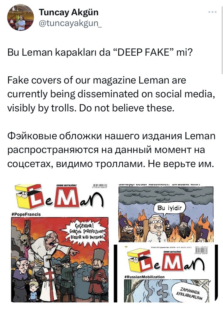lemandergisi's tweet photo. Katarlılar’a satış olmadı, yok mu şöyle bir Rus oligark, dergiyi verelim; sahtesiyle uğraşmasınlar. https://t.co/AsH8VsvVfZ