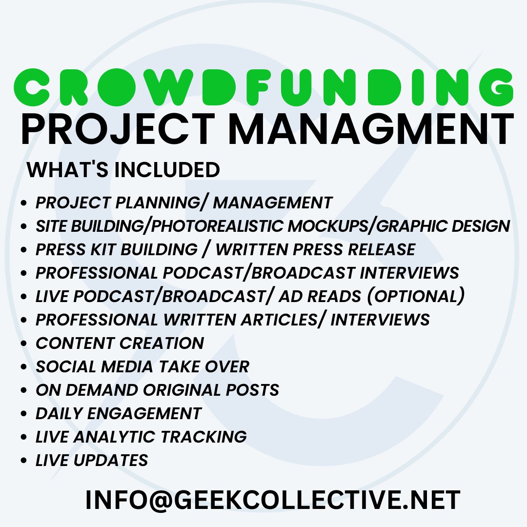 🚨Affordable & Negotiable!🚨
Crowdfunding Project Management Services
🔥🔥 #comics #comicbooks #kickstarterreads #kickstartercomics #ComicArt  #crowdfundingcomics