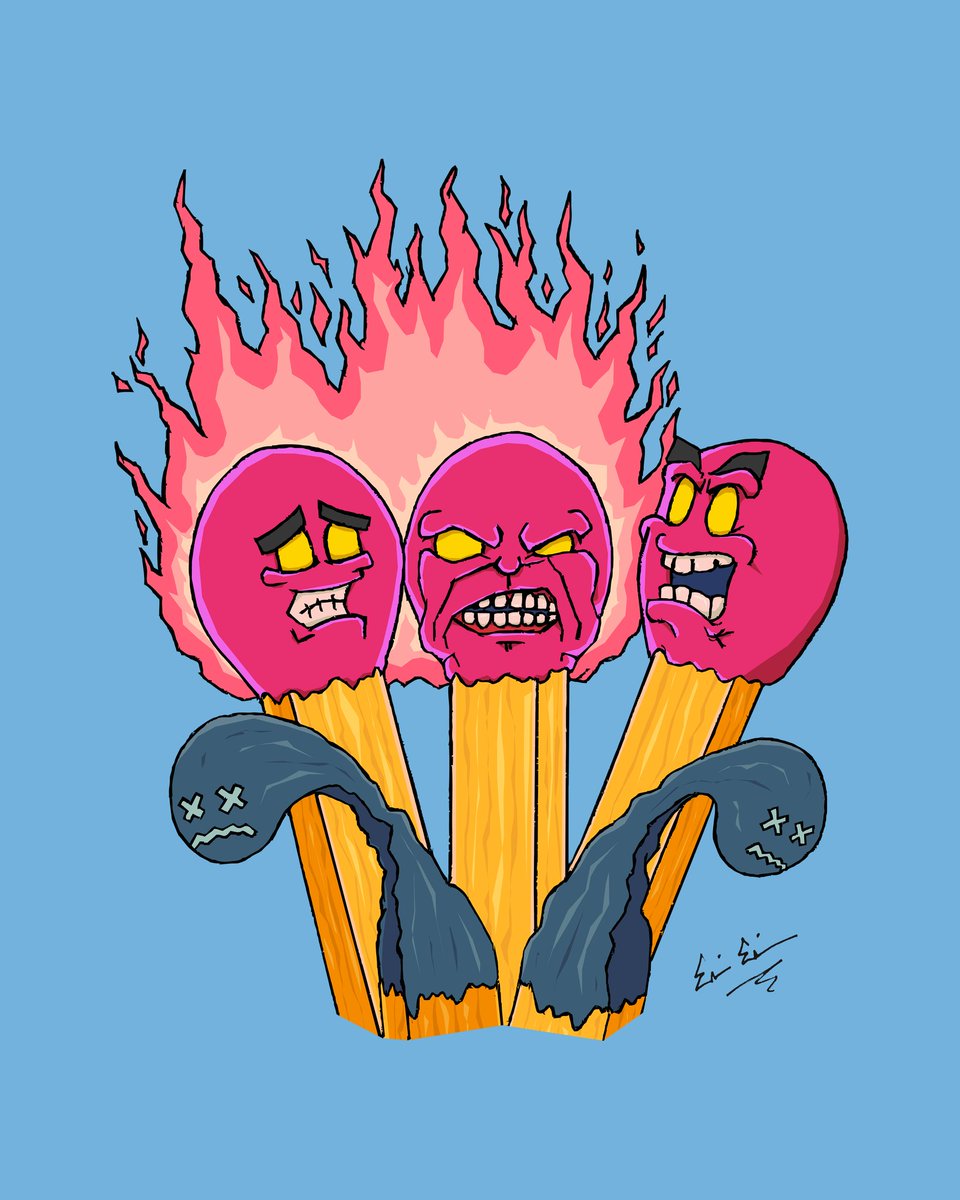 chainsawpolterg's tweet photo. Finalized work: "Playing with matches" #chainsawpoltergeist #art #artwork #80s #retro #drawings #drawings #digitalart #pendrawing https://t.co/8tmwpONQFx