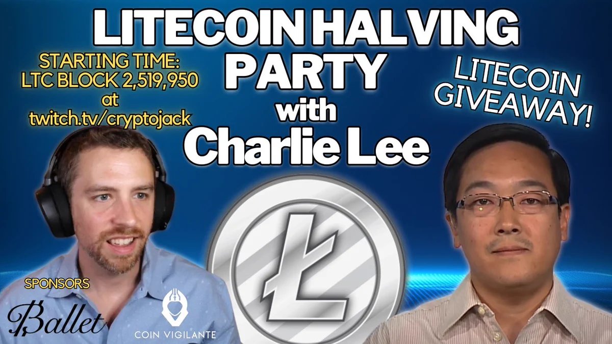Reminder: That <a href="/SatoshiLite/">Charlie Lee Ⓜ️🕸️</a> will be a guest on <a href="/jackbitcoin/"></a> to celebrate the halving!

They're starting the stream 50 blocks early (~2 hrs)⏰ - So keep an eye on the #Litecoin HALVING countdown!