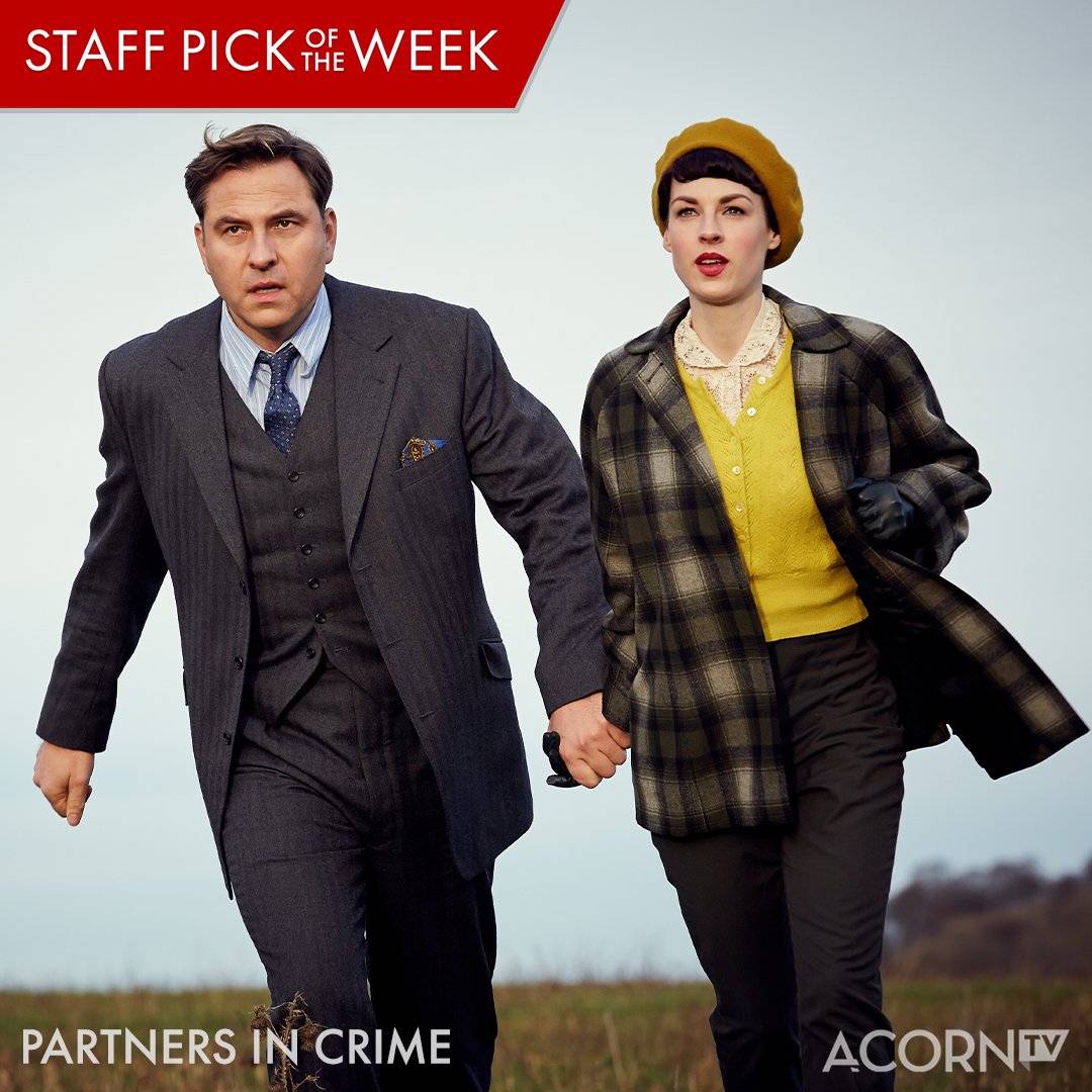 AcornTV's tweet photo. Jessica Raine and David Walliams star in this delightful adaptation of Agatha Christie's Tommy and Tuppence mysteries. Set in Cold War Britain, the couple finds themselves embroiled in a series of mysteries and espionage plots. https://t.co/UmWJfWYZtd